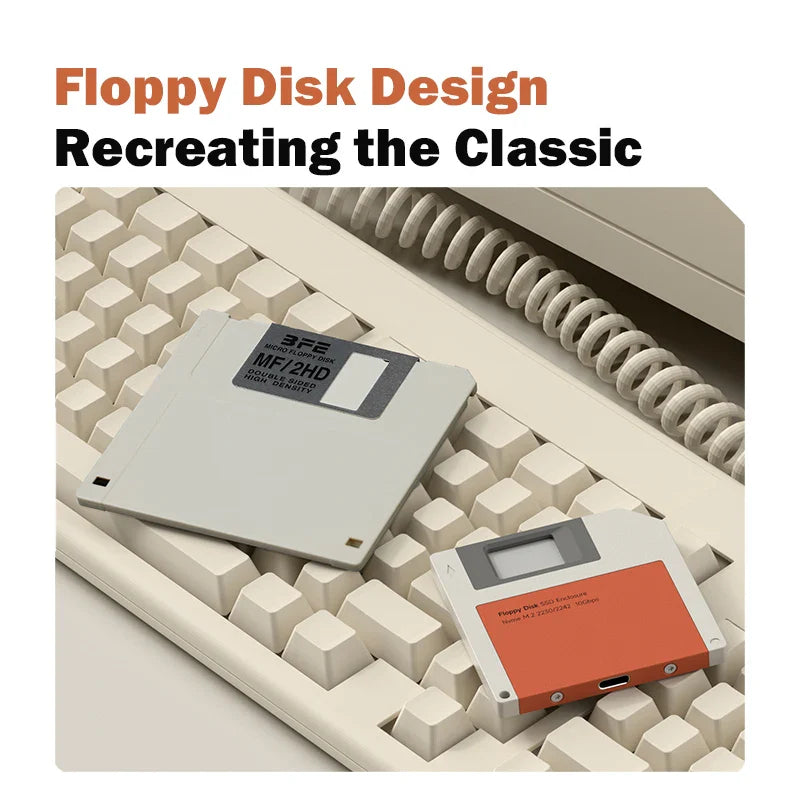 FLOPPY DISK TO HARD DISK M.2 NVMe SSD Enclosure USB 3.2 Gen 2 (10Gbps)