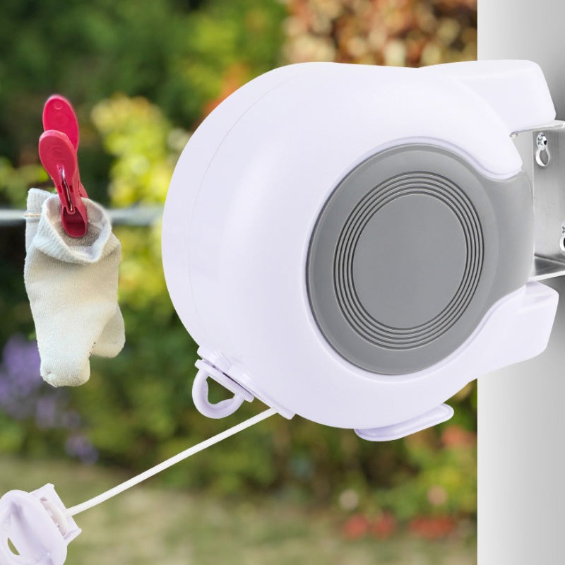Invisible retractable clothesline with double line