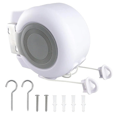 Invisible retractable clothesline with double line